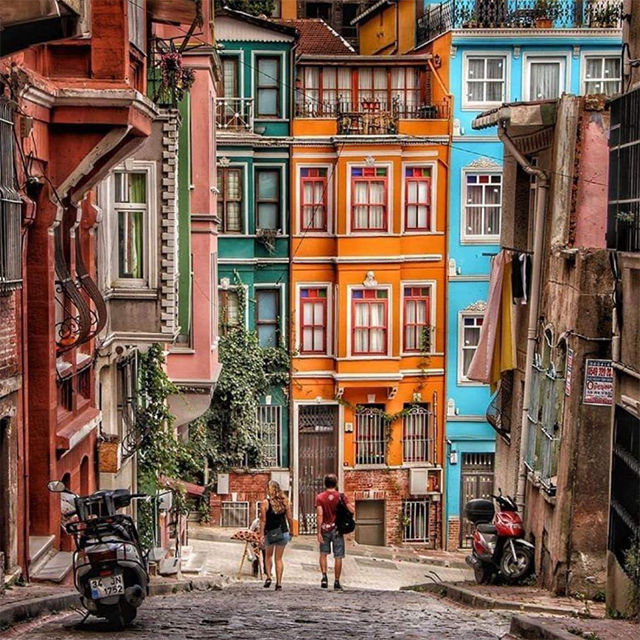 Цветные домики района Балата. Стамбул