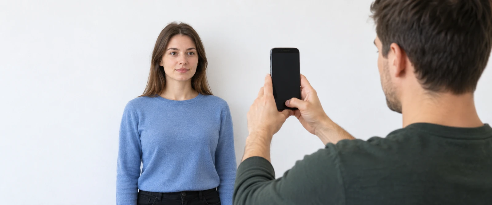 Подготовка портретной фотографии на белом фоне для заявления на визу