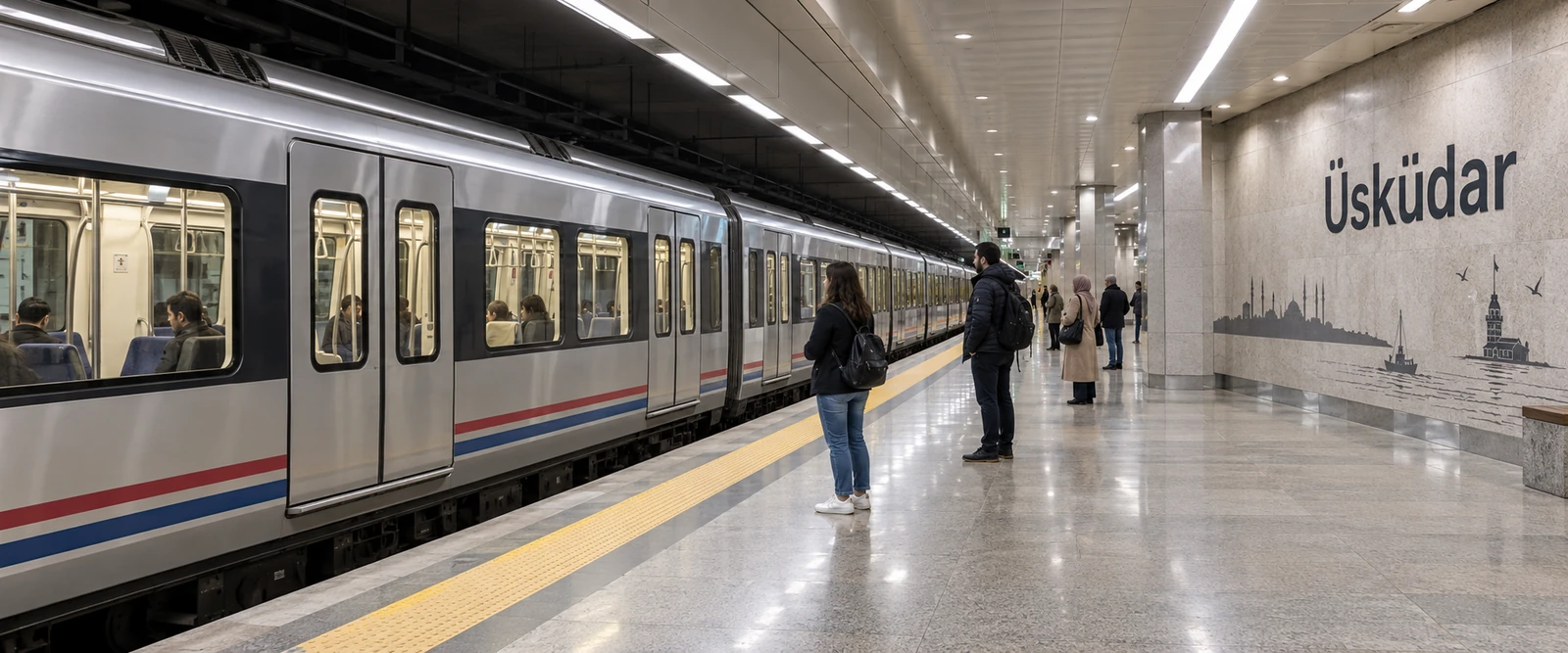 Поезд Marmaray у платформы Üsküdar